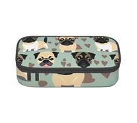 BREAUX Cute Chihuahua Pug Pattern Printed Large Capacity Cosmetic Bag, Toiletries Bag, Stationery Organiser., Black, One Size, Floral