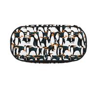 BREAUX Cute Penguin Animal Pattern print 300D Oxford Cloth Pencil Case Pouch, Double-Headed Zipper Design, Cosmetics and Organizer