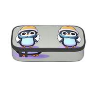 BREAUX Cute penguin print Printed Large Capacity Cosmetic Bag, Toiletries Bag, Stationery Organiser., Black, One Size, Floral