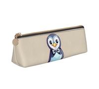 BREAUX Cute penguin prints print Triangle leather stationery storage bag, fit for travel and cosmetics storage