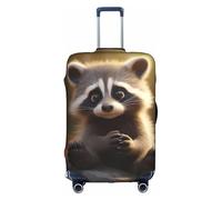BREAUX Cute Raccoon print Luggage Protective Covers Luggage Sleeves Luggage Decorative Covers, Zip Luggage Covers, White, S