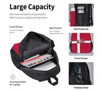 BREAUX Danish flag print Travel Backpack Set, backpack + storage box + lunch bag combination