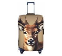 BREAUX Deer head printing print Luggage Cover, Luggage Protective Cover, Trolley Travelling Case Protective Cover, White, S