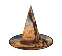 BREAUX Desert Sand Camel print Halloween Witch and Wizard Hat Witch Costume for Theme Decoration Halloween Party