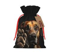 BREAUX Dog Animal Pet Paw print Christmas bag, drawstring sack, with kraft paper label, lightweight and fashionable