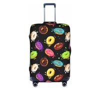 BREAUX Donut print Trolley Suitcase Protective Cover Luggage Protective Cover Unique Double Sided Pattern, White, S