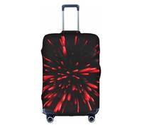 BREAUX Explosion Burst Red and Black print Trolley suitcase protective cover, high elasticity fabric, trolley suitcase cover, White, M