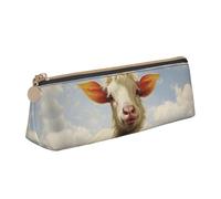 BREAUX Farm animal print Triangle leather stationery storage bag, fit for travel and cosmetics storage