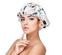 BREAUX Feather Bonnet for Hair Protection, Sleep Cap for Women and Men, Soft Satin Sleep Cap with Elastic Band Black, Black, One size