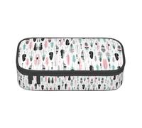 BREAUX feather print unisex pencil pouch, versatile stationery storage bag for office, travel or makeup