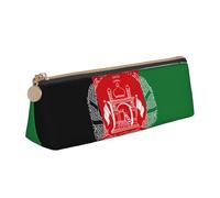 BREAUX Flag of Afghanistan print Triangle leather stationery storage bag, fit for travel and cosmetics storage