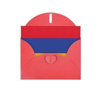 BREAUX Flag of Armenia Pearl veneer holiday greeting card, blank envelope, luxurious Christmas and New Year greeting card