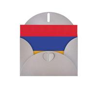 BREAUX Flag of Armenia Pearl veneer holiday greeting card, blank envelope, luxurious Christmas and New Year greeting card