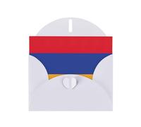 BREAUX Flag of Armenia Pearl veneer holiday greeting card, blank envelope, luxurious Christmas and New Year greeting card