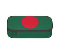 BREAUX Flag of Bangladesh print unisex pencil pouch, versatile stationery storage bag for office, travel or makeup, Black, One Size, Concise