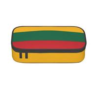 BREAUX Flag of Lithuania print unisex pencil pouch, versatile stationery storage bag for office, travel or makeup, Black, One Size, Concise