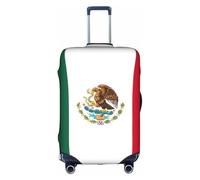 BREAUX Flag of Mexico print Luggage Cover, Luggage Protective Cover, Trolley Travelling Case Protective Cover, White, M
