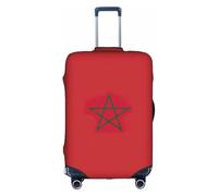 BREAUX Flag of Morocco print Luggage Cover, Luggage Protective Cover, Trolley Travelling Case Protective Cover, White, S