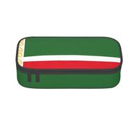 BREAUX Flag of the Chechen Republic print unisex pencil pouch, versatile stationery storage bag for office, travel or makeup, Black, One Size, Concise