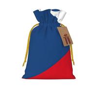BREAUX Flag of the Czech Republic print Christmas bag, drawstring sack, with kraft paper label, lightweight and fashionable