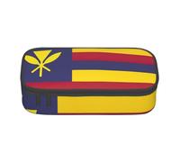 BREAUX Flag of the Kingdom of Hawaii print unisex pencil pouch, versatile stationery storage bag for office, travel or makeup, Black, One Size, Concise