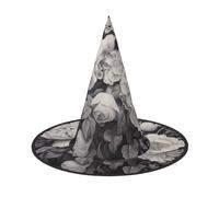 BREAUX Floral Graphite print Halloween Witch and Wizard Hat Witch Costume for Theme Decoration Halloween Party
