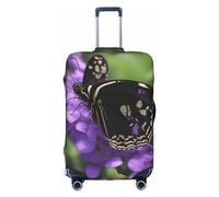 BREAUX Flower butterfly print Luggage Cover, Luggage Protective Cover, Trolley Travelling Case Protective Cover, White, M