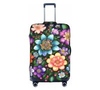 BREAUX Flower Diamond Paintings print Trolley suitcase protective cover, high elasticity fabric, trolley suitcase cover, White, M