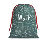 BREAUX Formulas Shapes Theory Math Lesson Word Print Drawstring Present Bag Wrapping Reusable Bag Present Wrap Bags for Christmas