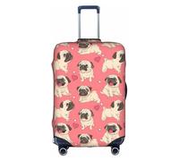 BREAUX Funny Cartoon Pug Puppy Dog print Trolley Suitcase Protective Cover Luggage Protective Cover Unique Double Sided Pattern, White, X-Large, White, X-Large