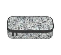 BREAUX Funny Dollar Money print unisex pencil pouch, versatile stationery storage bag for office, travel or makeup
