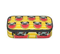 BREAUX Funny French Bullfighting Watermelon Printed Large Capacity Cosmetic Bag, Toiletries Bag, Stationery Organiser., Black, One Size, Floral