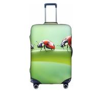 BREAUX Funny Ladybug print Luggage Cover, Luggage Protective Cover, Trolley Travelling Case Protective Cover, White, S