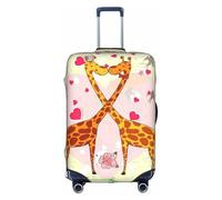 BREAUX Giraffe Heart Flower Butterfly print Luggage Protective Covers Luggage Sleeves Luggage Decorative Covers, Zip Luggage Covers, White, L