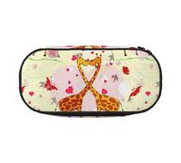 BREAUX Giraffe Heart Flower Butterfly print Pencil case, makeup bag, sturdy storage bag, fit for office or travel essential accessories