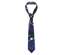 BREAUX Glow in The Dark print Men's Slim Fit Tie, Multi-coloured Modern Tie, Wedding Tie for Groomsmen, Proms, Black, One Size