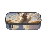 BREAUX Goat Frolic print unisex pencil pouch, versatile stationery storage bag for office, travel or makeup