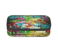 BREAUX Graffiti Colorful Brick Printed Large Capacity Cosmetic Bag, Toiletries Bag, Stationery Organiser., Black, One Size, Floral