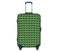 BREAUX Green alien print Luggage Cover, Luggage Protective Cover, Trolley Travelling Case Protective Cover, White, M