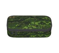 BREAUX Green Army Digital Camouflage print unisex pencil pouch, versatile stationery storage bag for office, travel or makeup