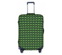 BREAUX Green long ear alien print Luggage Cover, Luggage Protective Cover, Trolley Travelling Case Protective Cover, White, XL