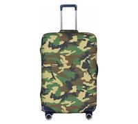 BREAUX Green Military Camo print Trolley Suitcase Protective Cover Luggage Protective Cover Unique Double Sided Pattern, White, XL