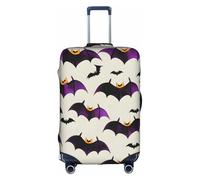 BREAUX Halloween Flying purple Bats print Luggage Cover, Luggage Protective Cover, Trolley Travelling Case Protective Cover, White, M