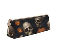 BREAUX Halloween Skull print Triangle leather stationery storage bag, fit for travel and cosmetics storage