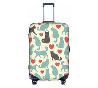 BREAUX Happy Walking Kitty print Trolley Suitcase Protective Cover Luggage Protective Cover Unique Double Sided Pattern, White, XL