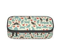 BREAUX Happy Walking Kitty print unisex pencil pouch, versatile stationery storage bag for office, travel or makeup