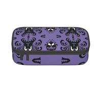 BREAUX Horror pattern on purple background Printed Large Capacity Cosmetic Bag, Toiletries Bag, Stationery Organiser., Black, BD004, Black, One Size, Floral
