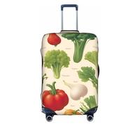 BREAUX Introduction of various vegetables print Luggage Cover, Luggage Protective Cover, Trolley Travelling Case Protective Cover, White, S