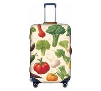 BREAUX Introduction of various vegetables print Trolley suitcase protective cover, high elasticity fabric, trolley suitcase cover, White, M