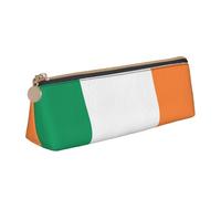 BREAUX Irish flag print Triangle leather stationery storage bag, fit for travel and cosmetics storage